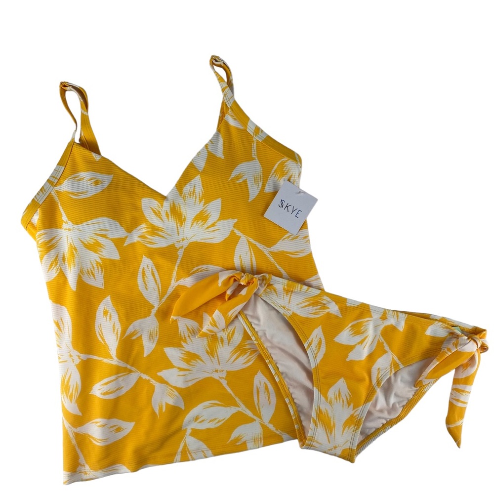 Skye Swimwear 2 Piece Yellow Sunflower Elsie Tankini - Size M NWT